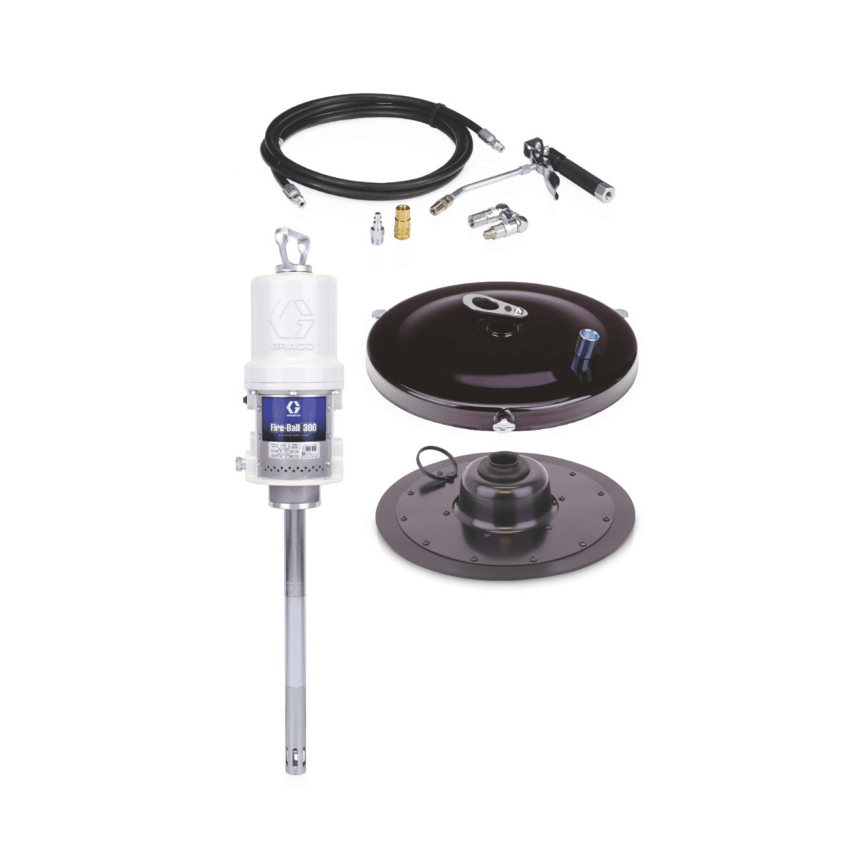 GRACO Fire - Ball 300 50:1 Portable Pail Grease Pump Dispensing Kit - GO Industrial - 222069
