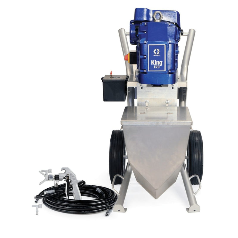 GRACO King E70 Heavy Fluids Heavy Duty Cart Hopper No Filter Gun Hose Whip Tip - GO Industrial - 273762