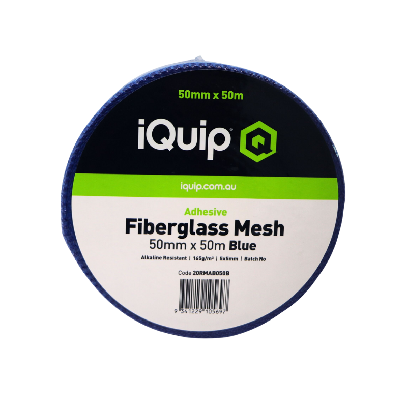 iQuip Fiberglass Render Mesh Adhesive 50mm X 50M BLUE