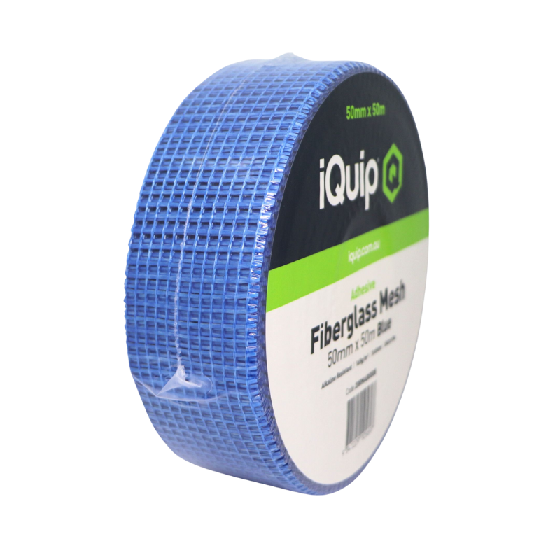 iQuip Fiberglass Render Mesh Adhesive 50mm X 50M BLUE