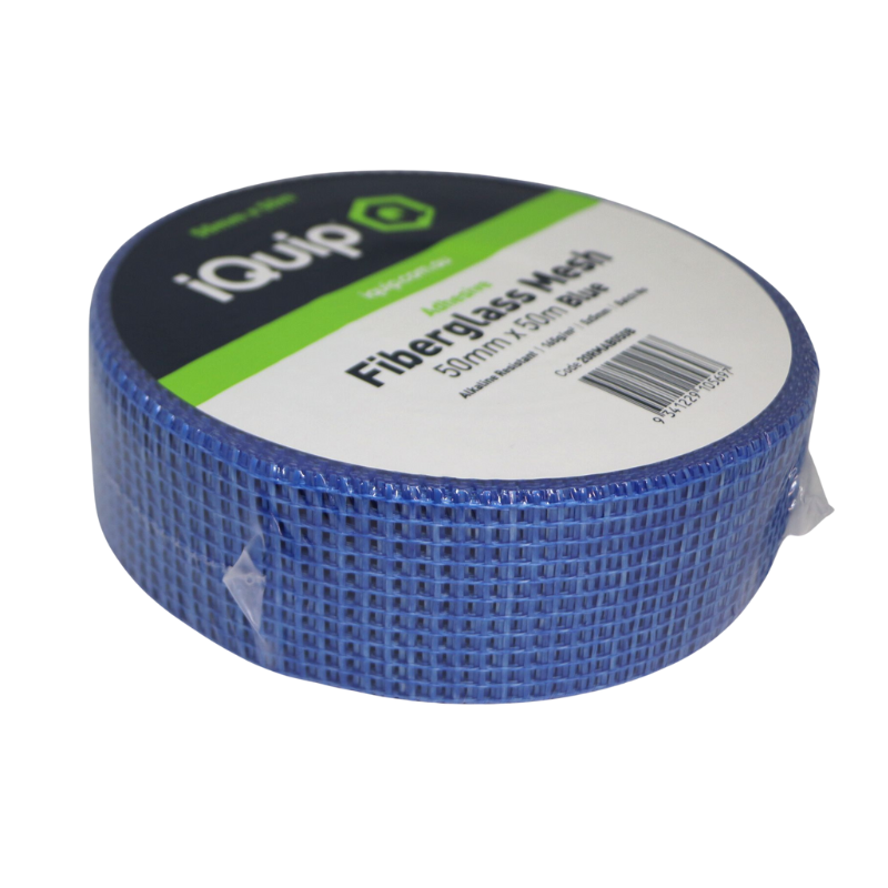 iQuip Fiberglass Render Mesh Adhesive 50mm X 50M BLUE