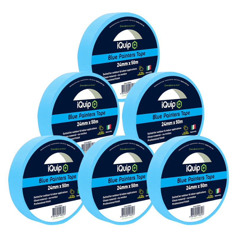 IQUIP Blue Painters Tape 24mm x 50M - GO Industrial - 16IBT24*6