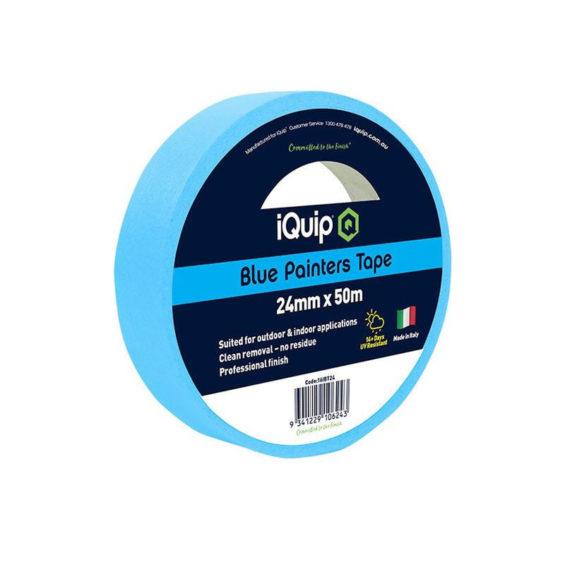 IQUIP Blue Painters Tape 24mm x 50M - GO Industrial - 16IBT24