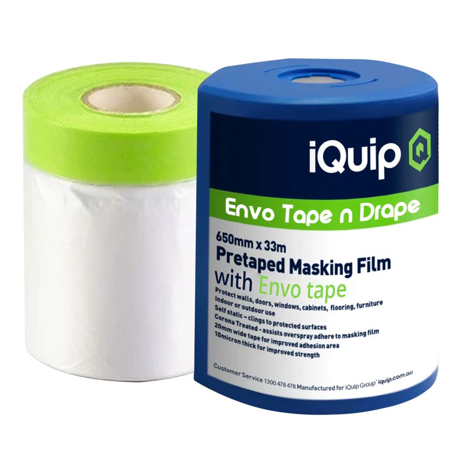 IQUIP Pretaped Masking Film with Envo Tape & Dispenser - GO Industrial - 16TMSDE065033