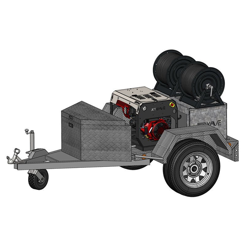 JETWAVE Hornet G2 280 - 15 iGX Lite Pressure Washer Trailer - GO Industrial - CW4000 - 15PEIG2 LITETRAILER