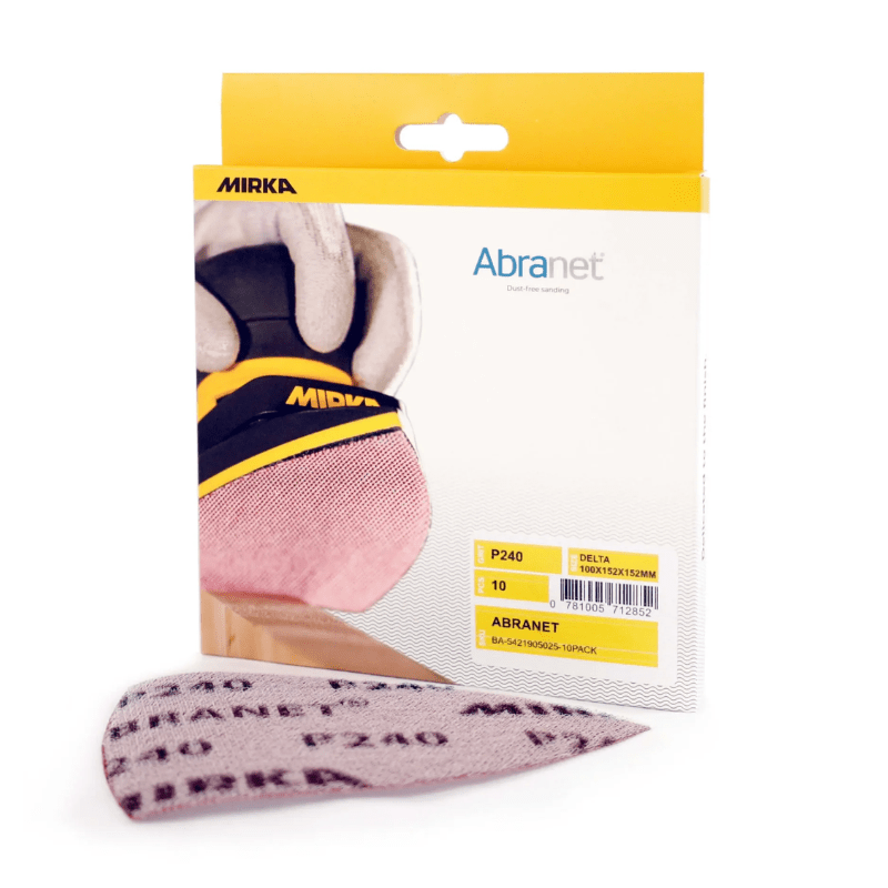 MIRKA Abranet Abrasive fior DEOS Delta 100mm x 152mm x 152mm - 10 Pack - GO Industrial - 5421905080 - 10PACK
