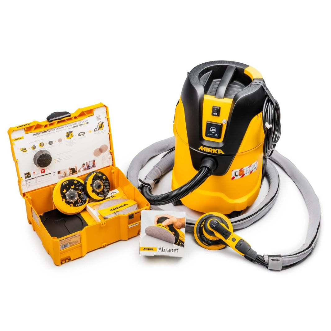 MIRKA DEROS & 1025L Extractor Sanding Kit with Hard Case - GO Industrial - MIRKADEROS2IN1 - 1025L