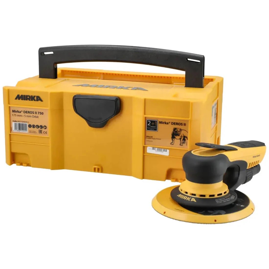 Mirka DEROS II 750AN Orbit 5.0mm 175mm Dustless Sander with Hard Case - GO Industrial - MID75040CAAN
