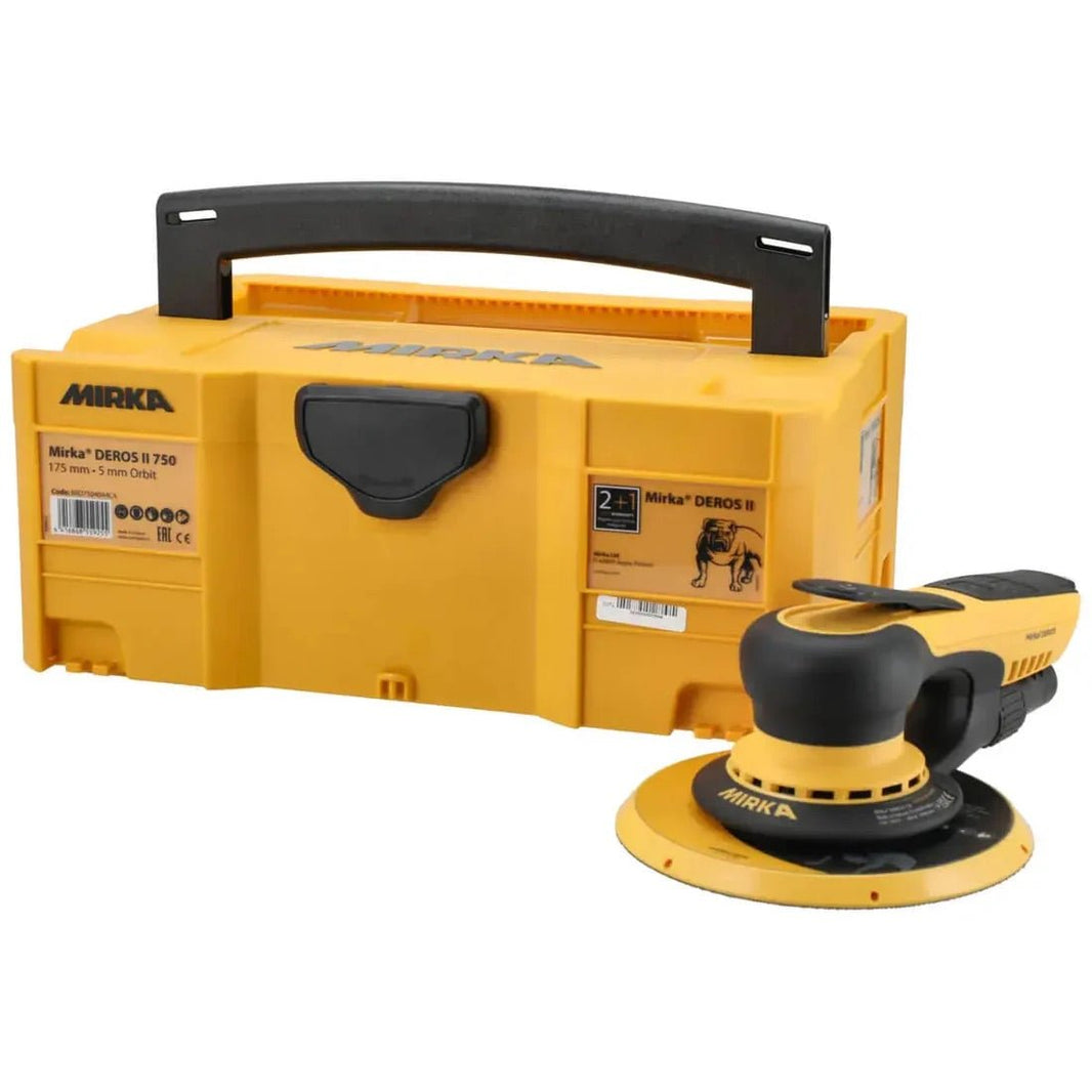 Mirka DEROS II 750AN Orbit 5.0mm 175mm Dustless Sander with Hard Case - GO Industrial - MID75040CAAN