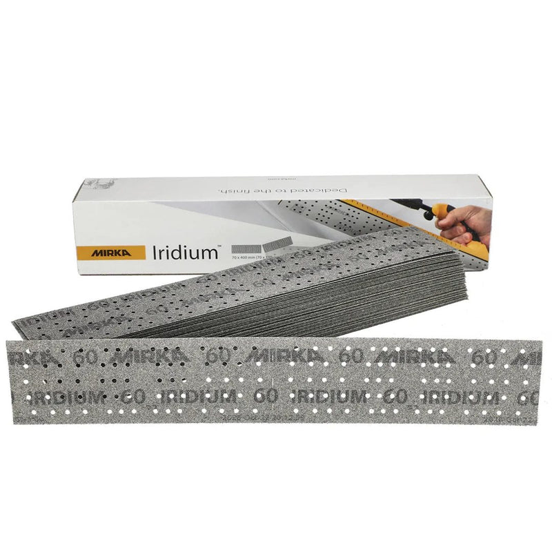 MIRKA Iridium 70 x 400mm Premium Paper Perforated Sheet Abrasives 100 - Pack - GO Industrial - 246B209980