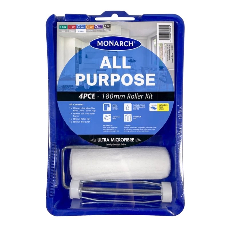 MONARCH All Purpose 180mm Roller Kit 4PCE - GO Industrial - KM2021