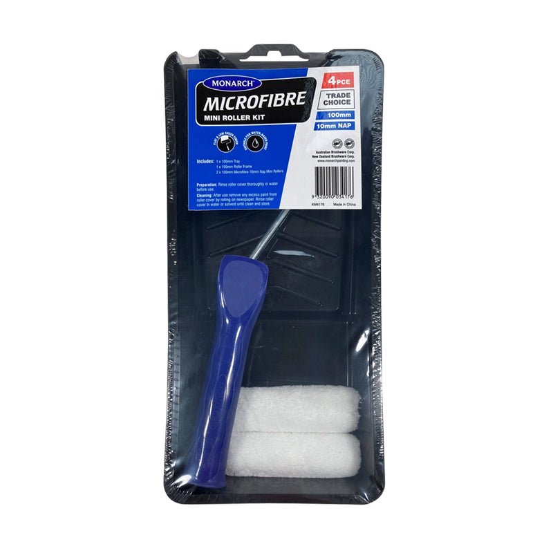 MONARCH Microfibre Mini Roller Kit - 10mm/100mm - GO Industrial - KM4176