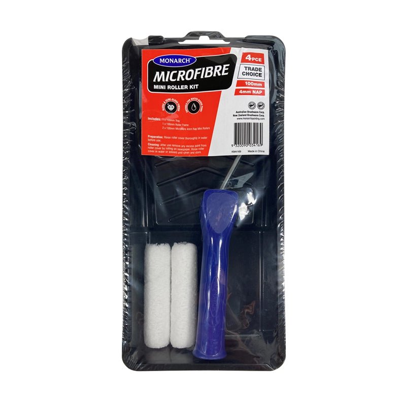 MONARCH Microfibre Mini Roller Kit - 4mm/100mm - GO Industrial - KM4169