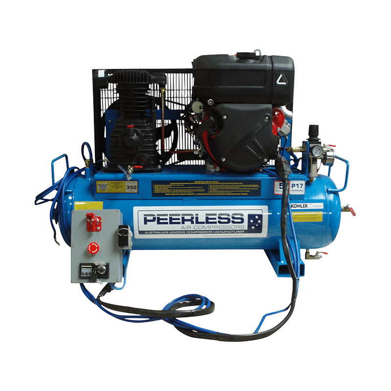 PEERLESS P17 Belt Drive Diesel Air Compressor with Retro Kit - GO Industrial - 00384R