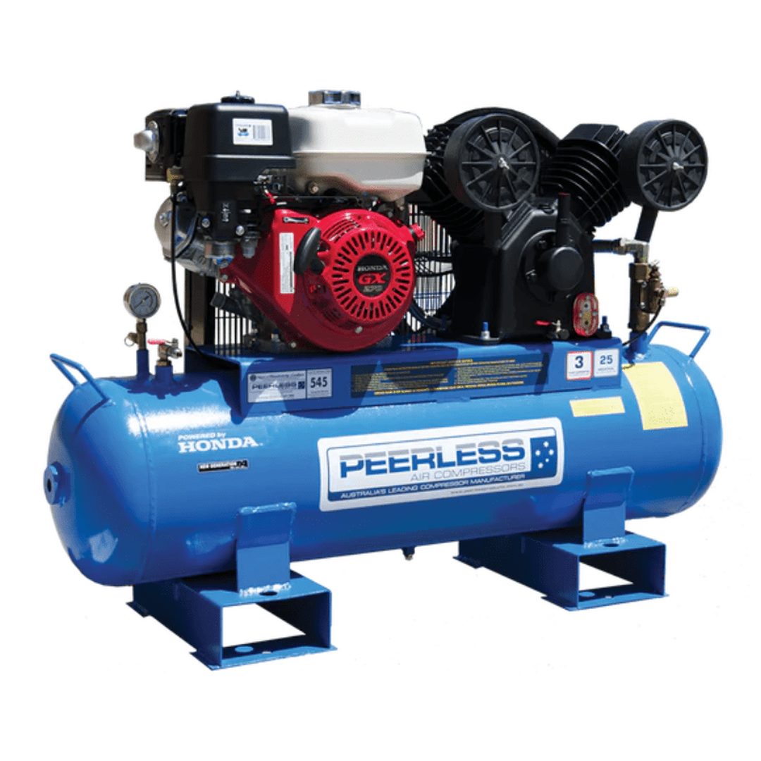 PEERLESS PV25 Belt Drive Fatboy Petrol Air Compressors - GO Industrial - 00564