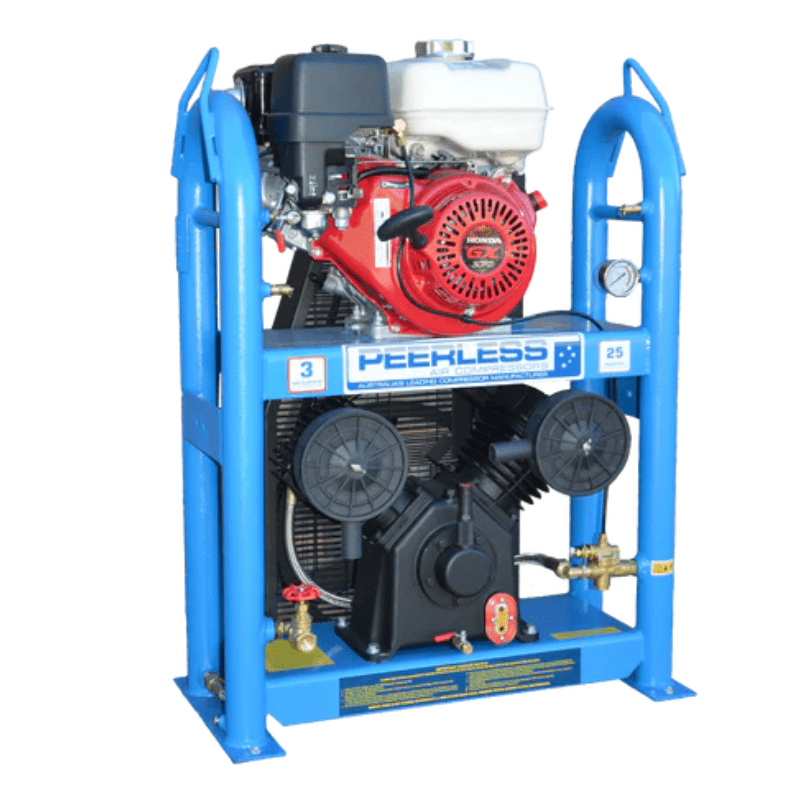 PEERLESS PV25 Belt Drive Under & Over Design Petrol Air Compressors - GO Industrial - 00561 - UO
