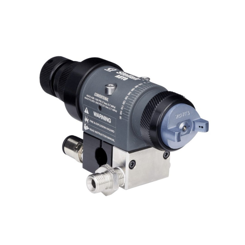 GRACO Stellair Automatic Air Spray Conventional Gun for General Industry with Manifolds, 0.055 Nozzle - GO Industrial - 25F219