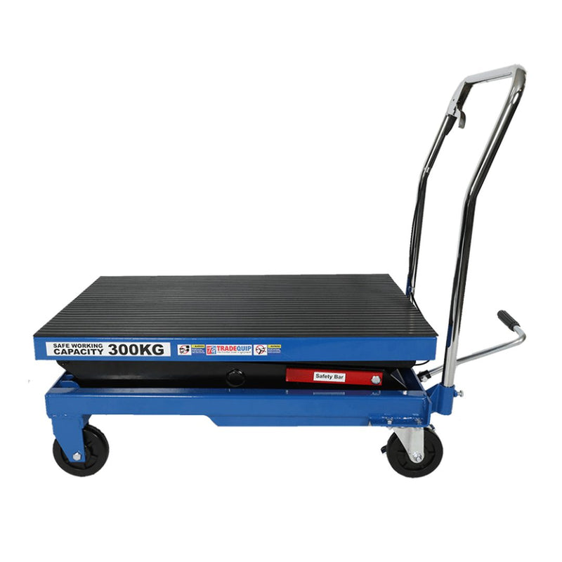 TRADEQUIP Professional Scissor Lift Workshop Trolley 300Kg - GO Industrial - 6008T