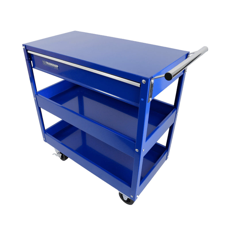 TRADEQUIP 2 Trays + 1 Drawer Workshop Trolley - GO Industrial - 6012T