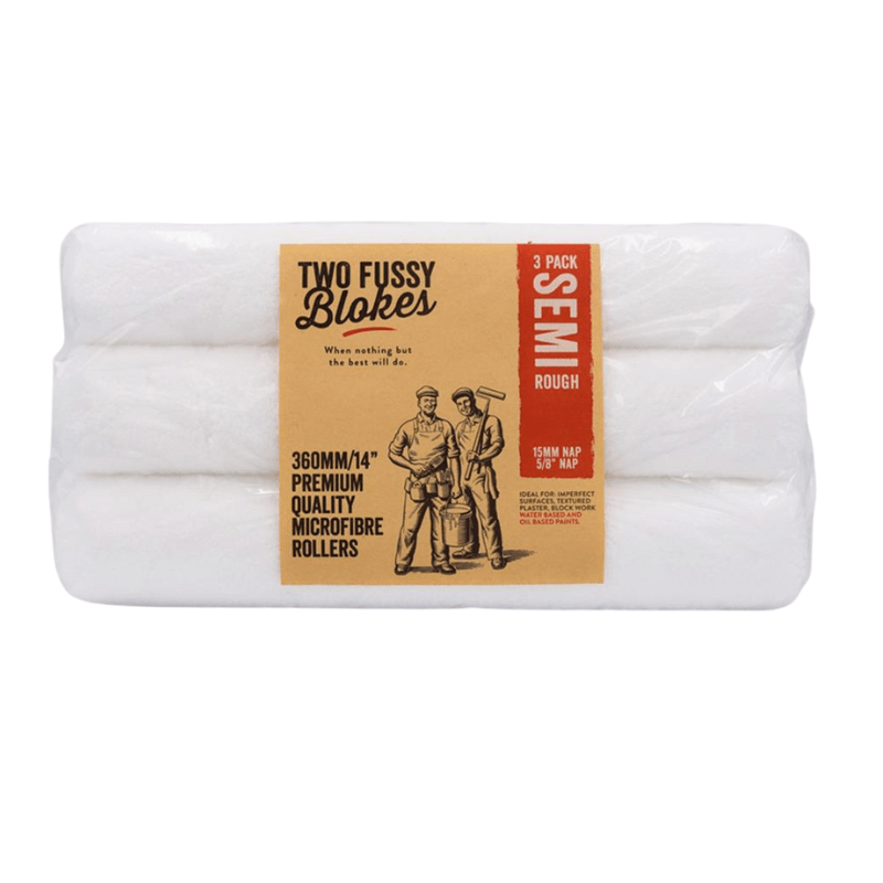 TWO FUSSY BLOKES 15mm Nap 360mm Microfibre Paint Rollers - GO Industrial - MF - 360 - 15 - 3PK