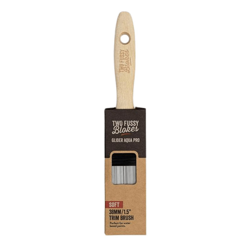 TWO FUSSY BLOKES 38mm Soft Glider Aqua Pro Trim Brush - GO Industrial - AQUA - 38 - SGL