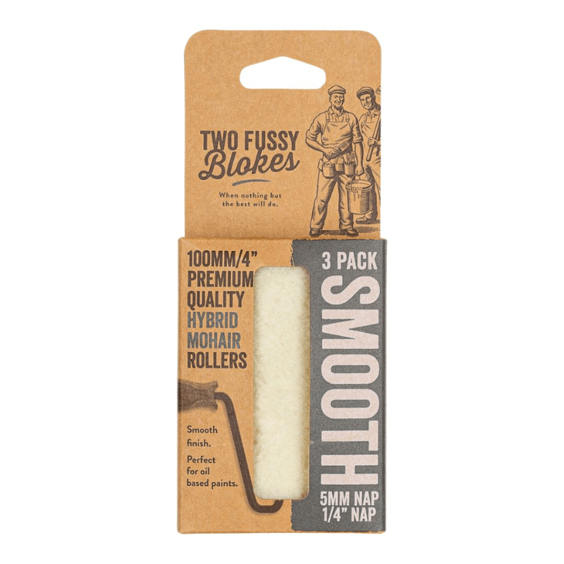 TWO FUSSY BLOKES 5mm Nap 100mm Hybrid Mohair Mini Paint Rollers - GO Industrial - MO - 100 - 5 - 3PK
