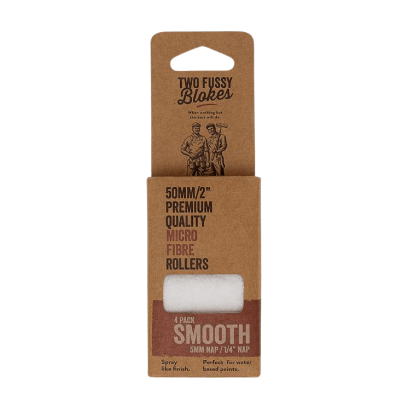 TWO FUSSY BLOKES 5mm Nap 50mm Microfibre Paint Rollers - GO Industrial - MF - 50 - 5 - 4PK