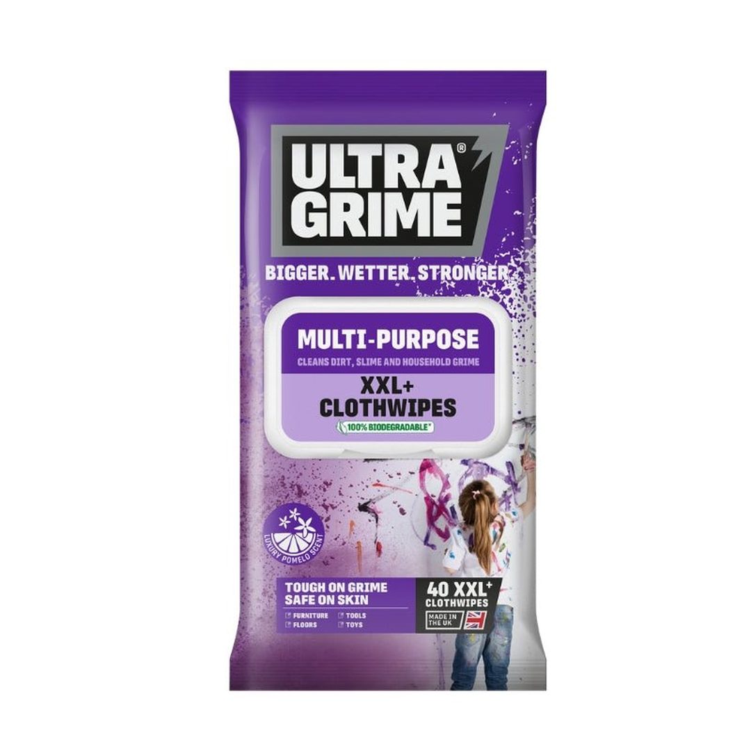 ULTRAGRIME Life XXL+ Multi - Purpose Pomelo Cloth Wipes 40 Huge Wipes - GO Industrial - 5410
