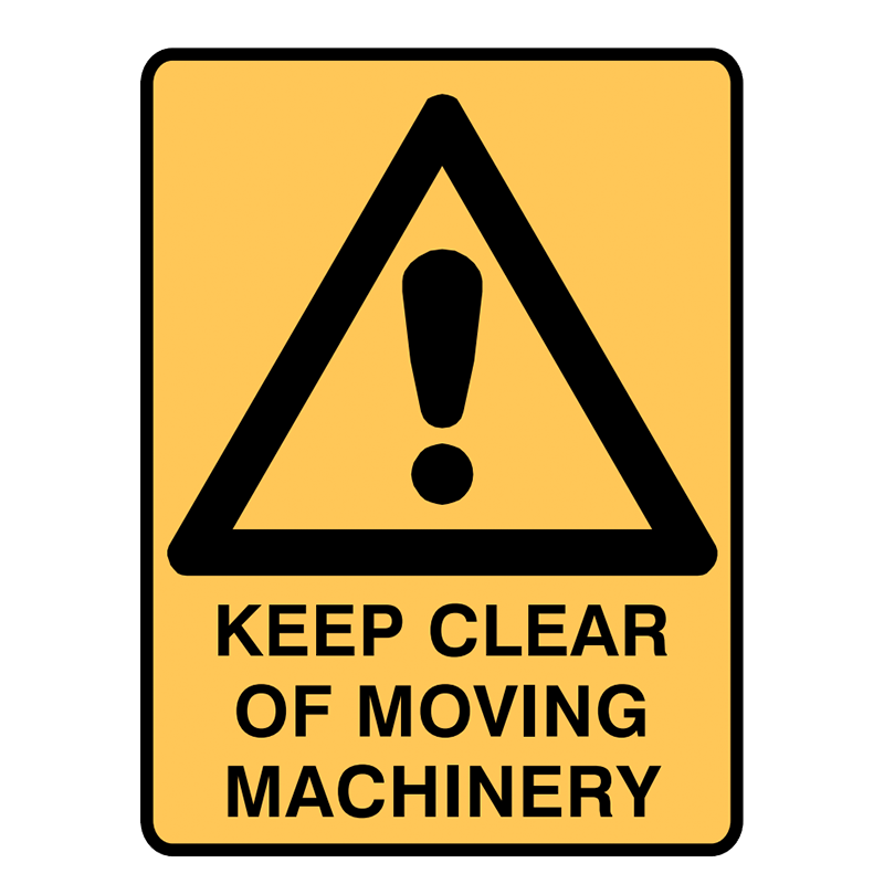 Brady Warning Signs: Keep Clear Moving Machinery