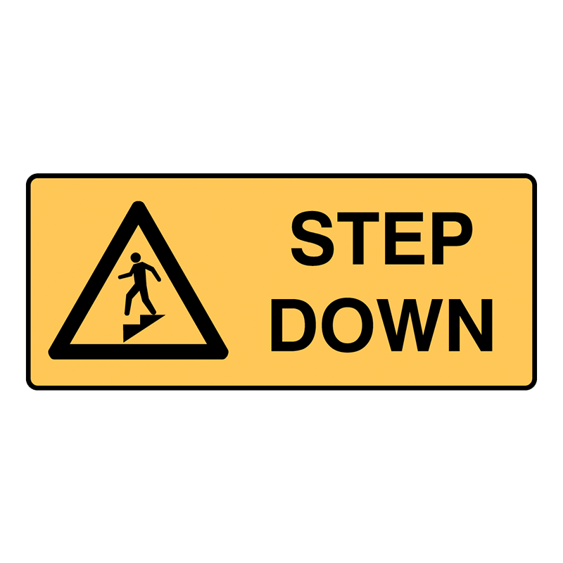 Brady Landscape Warning Signs: Step Down