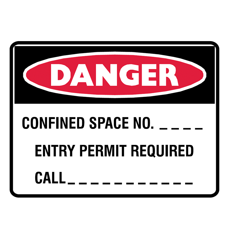 Brady Danger Sign Range: Confined Space No...
