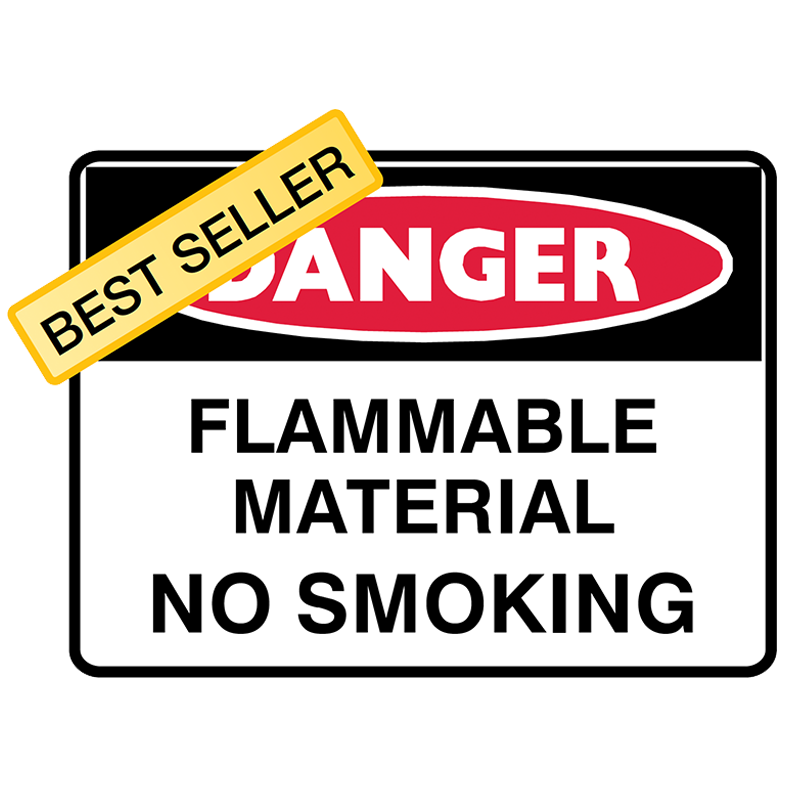 Brady Danger Sign Range: Flammable Material No Smoking