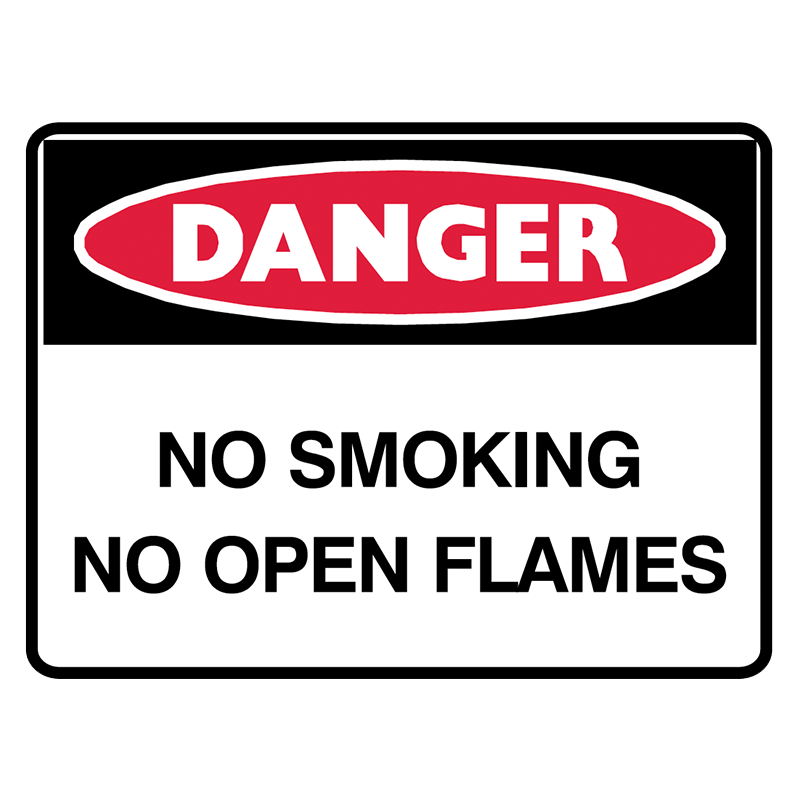 Brady Danger Sign Range: No Smoking No Open Flames