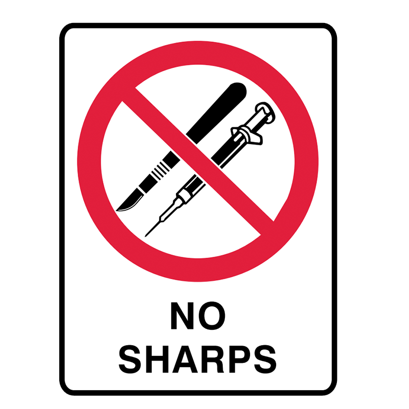 Brady Prohibition Sign: No Sharps