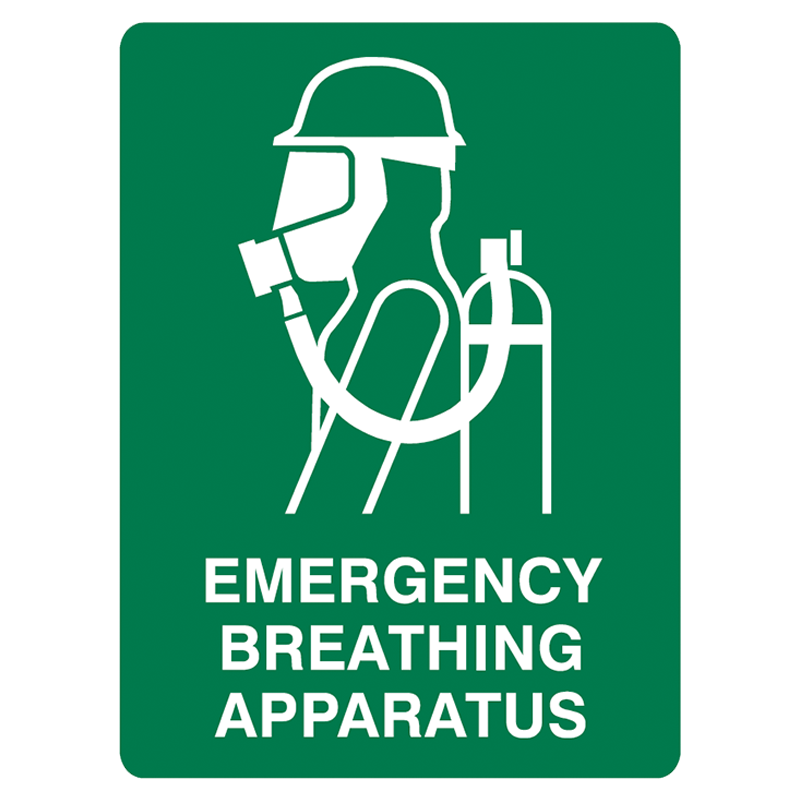 Brady Emergency Information Sign: Emergency Breathing Apparatus