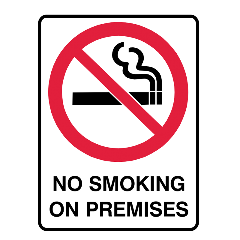 Brady Prohibition Sign: No Smoking on Premises