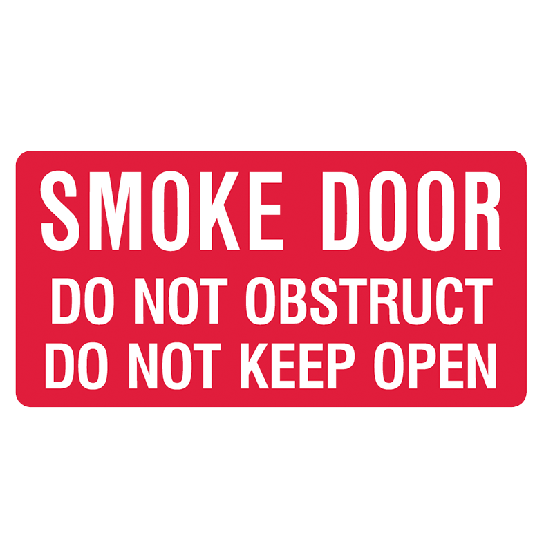 Brady Fire Equipment Signs: Smoke Door Do Not Obstruct (Landscape)