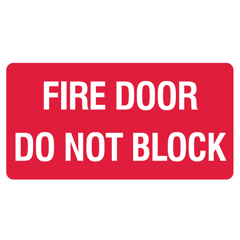 Brady Fire Equipment Signs: Fire Door Do Not Block (Landscape)