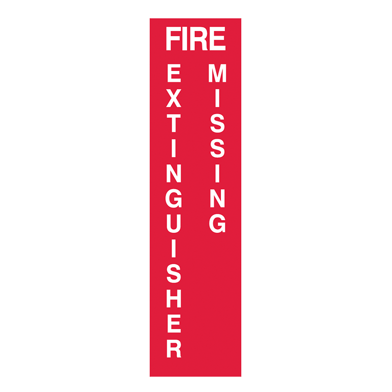Brady Fire Equipment Signs: Fire Extinguisher Missing (Directional Arrows)
