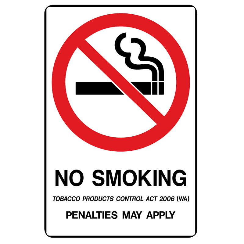 Brady Prohibition Sign (WA State Specific): No Smoking, Penalties May Apply