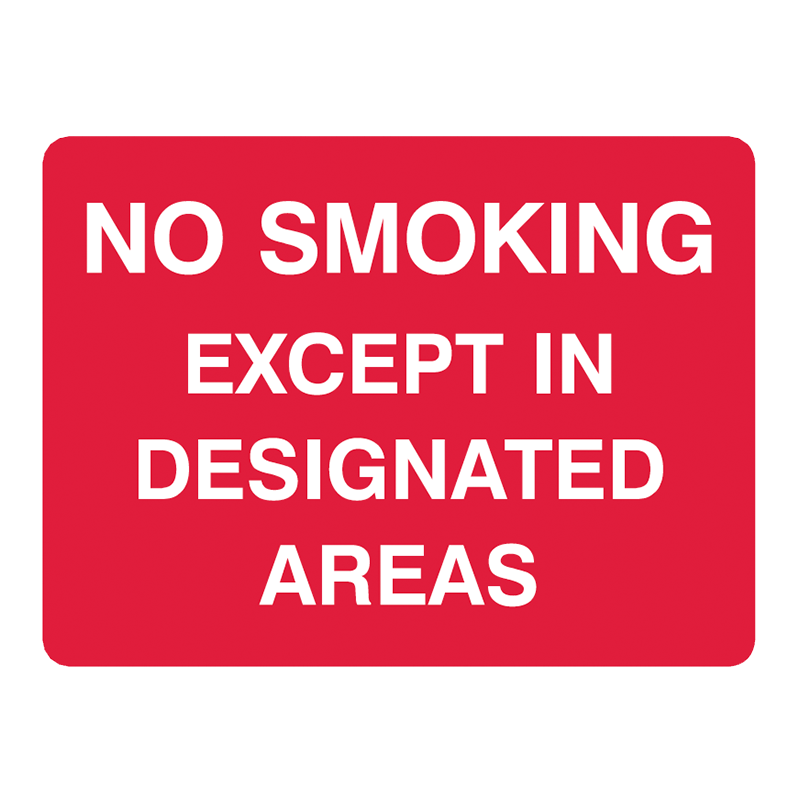 Brady General Prohibition Sign: No Smoking Except In Designated Areas