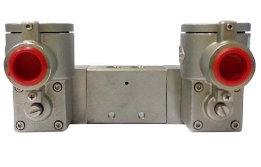 GO Namur Double Solenoid Valve 1/4" EXD 316 Stainless 5 Way 2 Position In Line ALV620P2