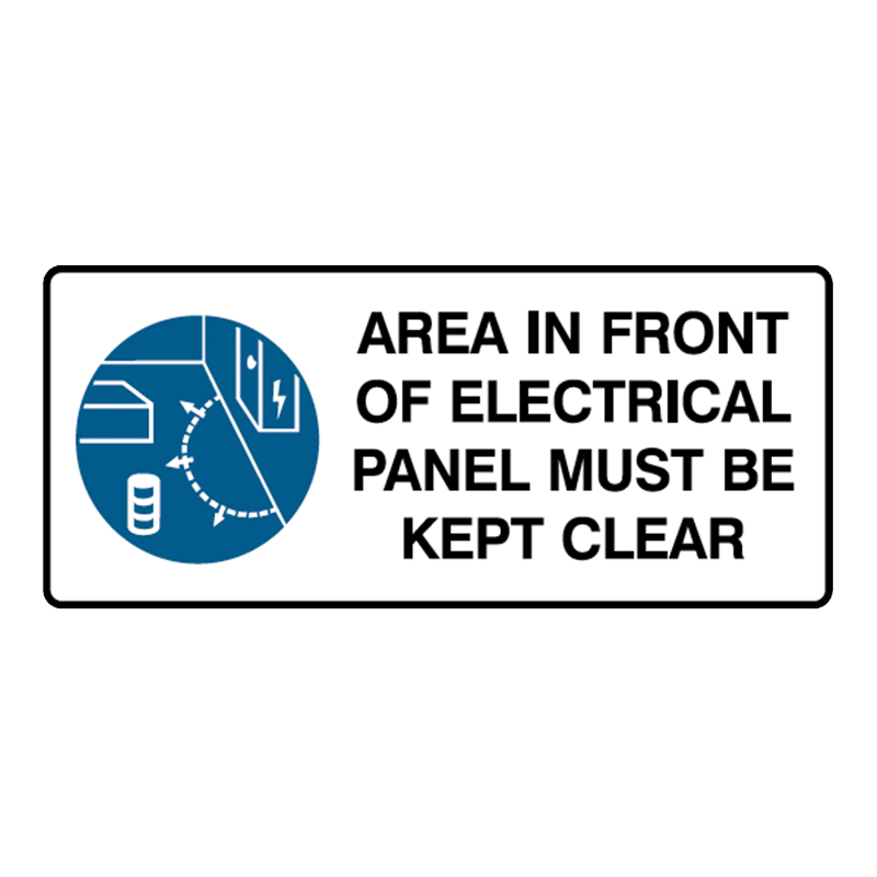 Brady Mandatory Landscape Signs: Area In Front Of Electrical Panel Must Be Kept Clear