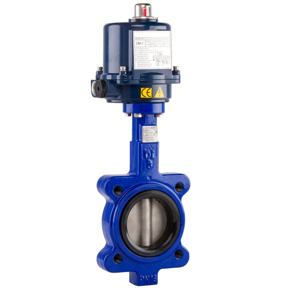 GO Butterfly Valve Actuated Electric Lugged CI Body 316 SS Disc EPDM Liner 2" to 12" BFLE Range