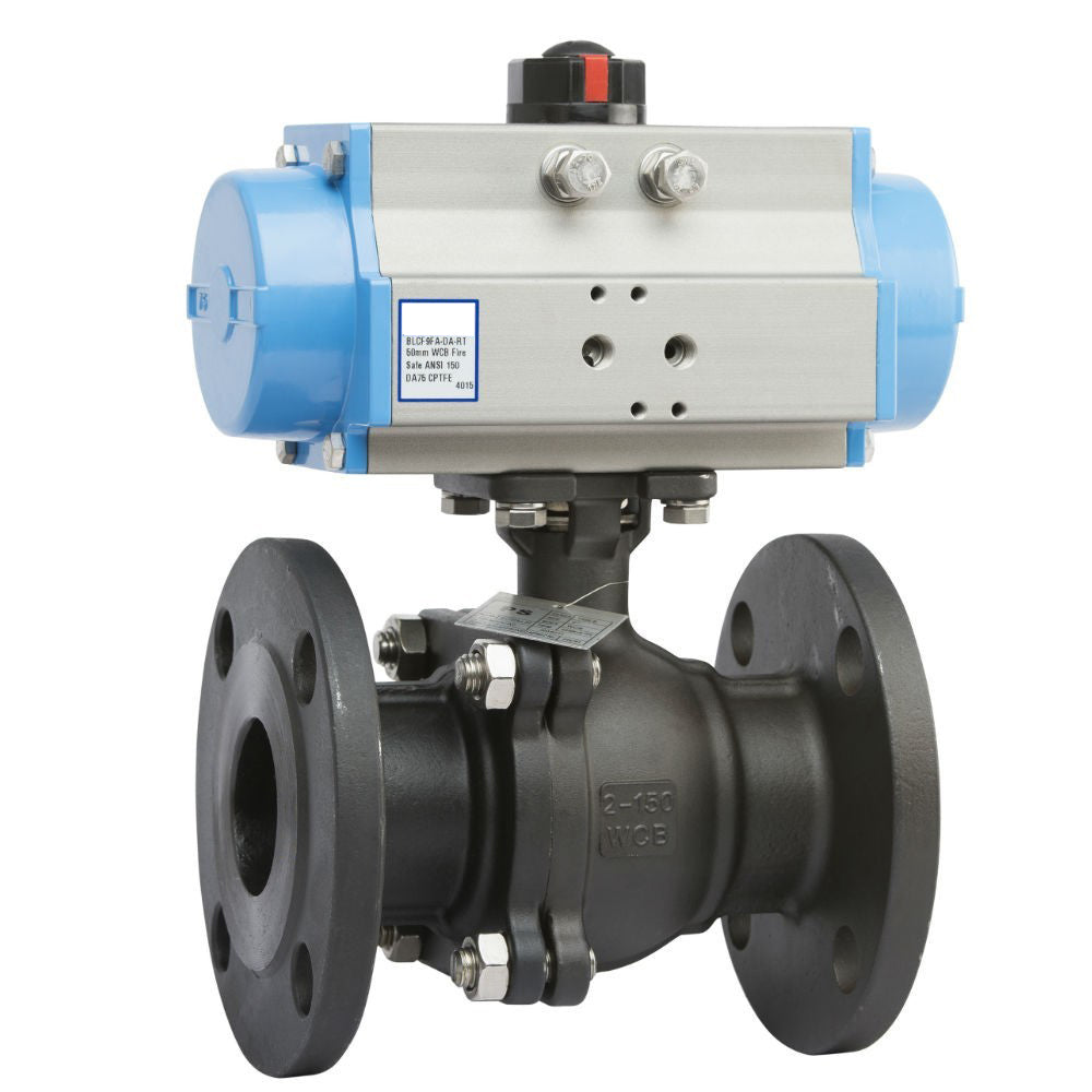 GO Carbon Steel Ball Valve Actuated Double Acting Pneumatic Flanged ANSI 150# Full Bore Fire Safe 1/2