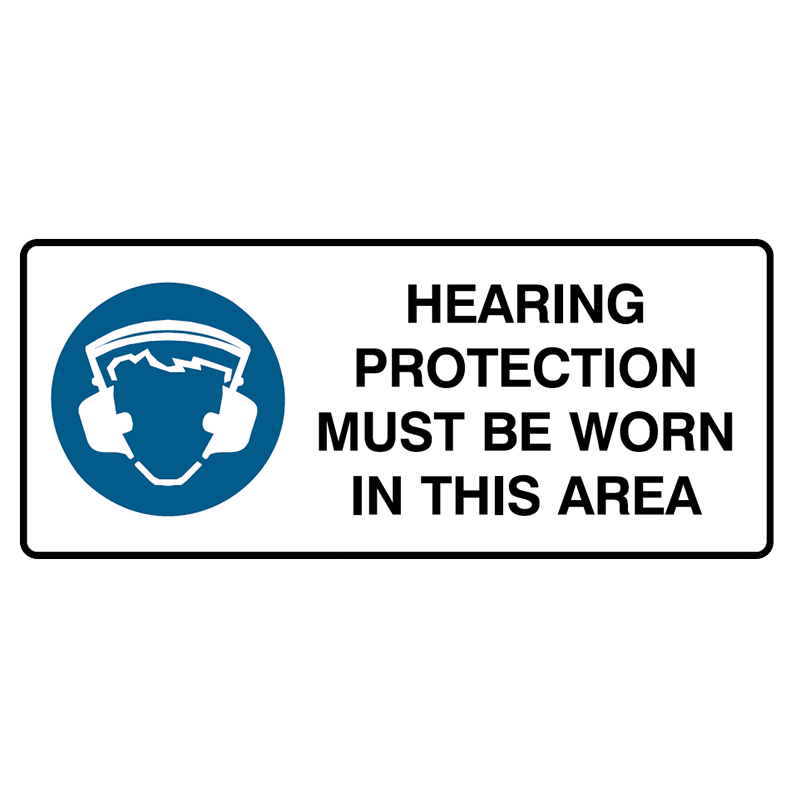 Brady Mandatory Landscape Signs: Hearing Protection Must Be Worn In This Area
