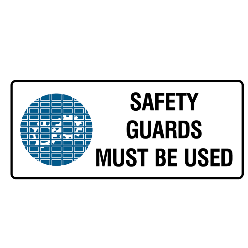 Brady Mandatory Landscape Signs: Safety Guards Must Be Used