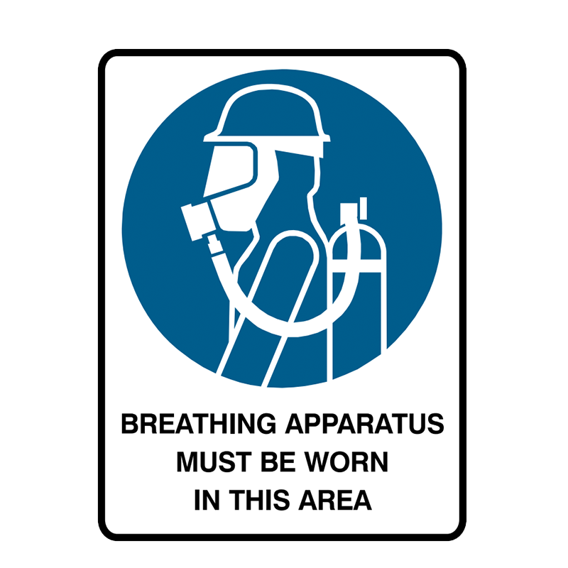 Brady Mandatory Sign Breathing Apparatus Must Be Worn In This Area