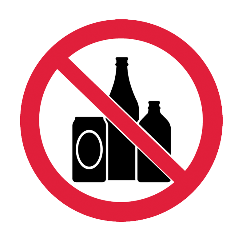 Brady Prohibitory Pictograms: No Alcohol