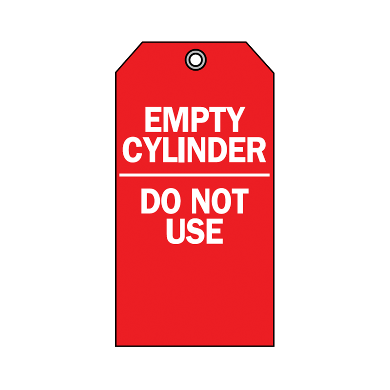 Brady Accident Prevention Tag Empty Cylinder Do Not Use 76196